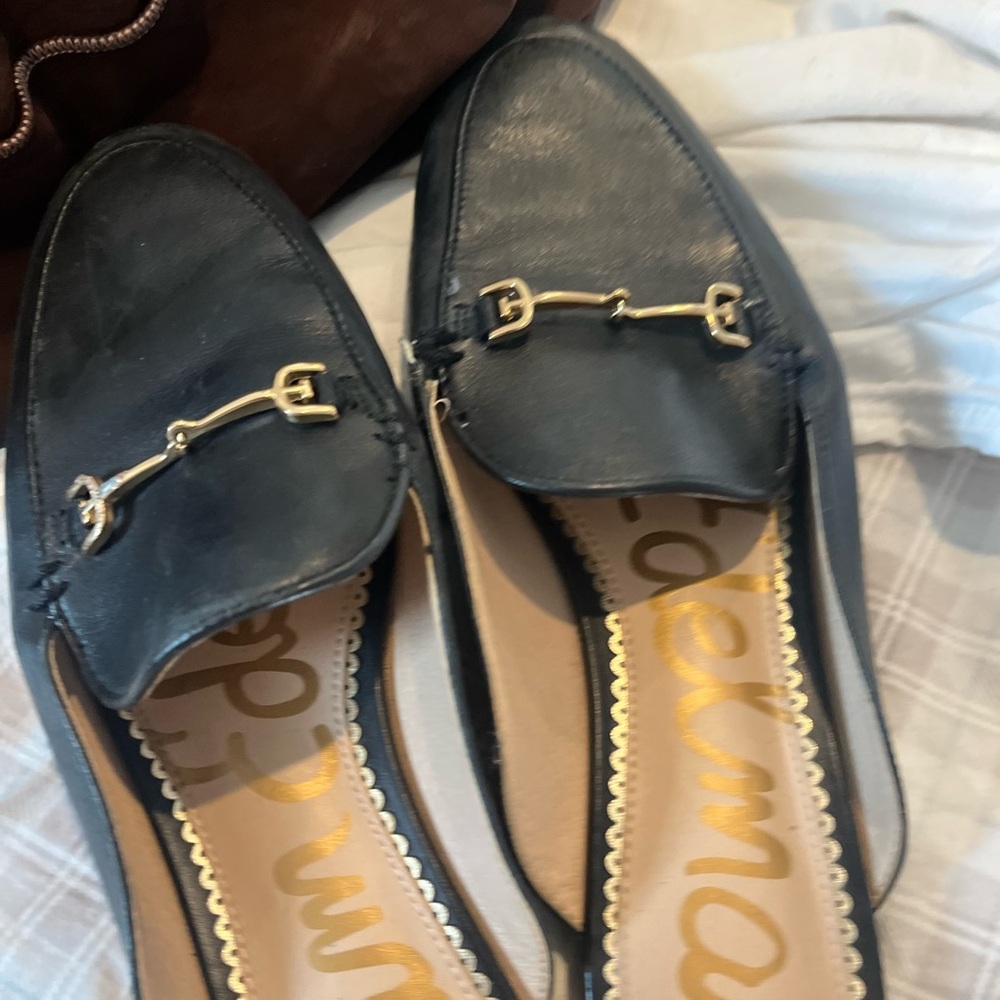 Sam Edelman black loafers open backing. Size 7 1/2. Very good condition.